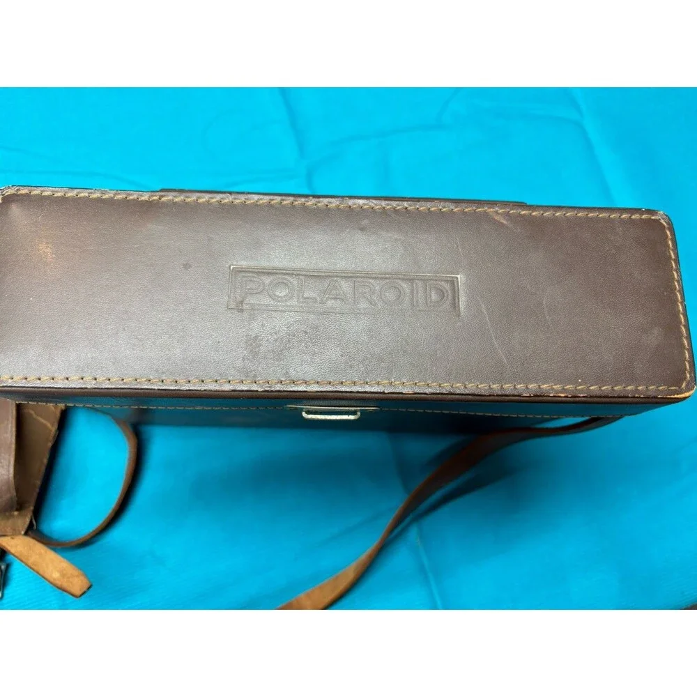 Vintage Polaroid Eagle Lock Co Leather Hard Camera Case Bag Top Grain Cowhide